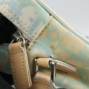 Pre-owned Christian Dior Trotter Blue Coated Canvas Leather  shoulderbag | stylenewstar