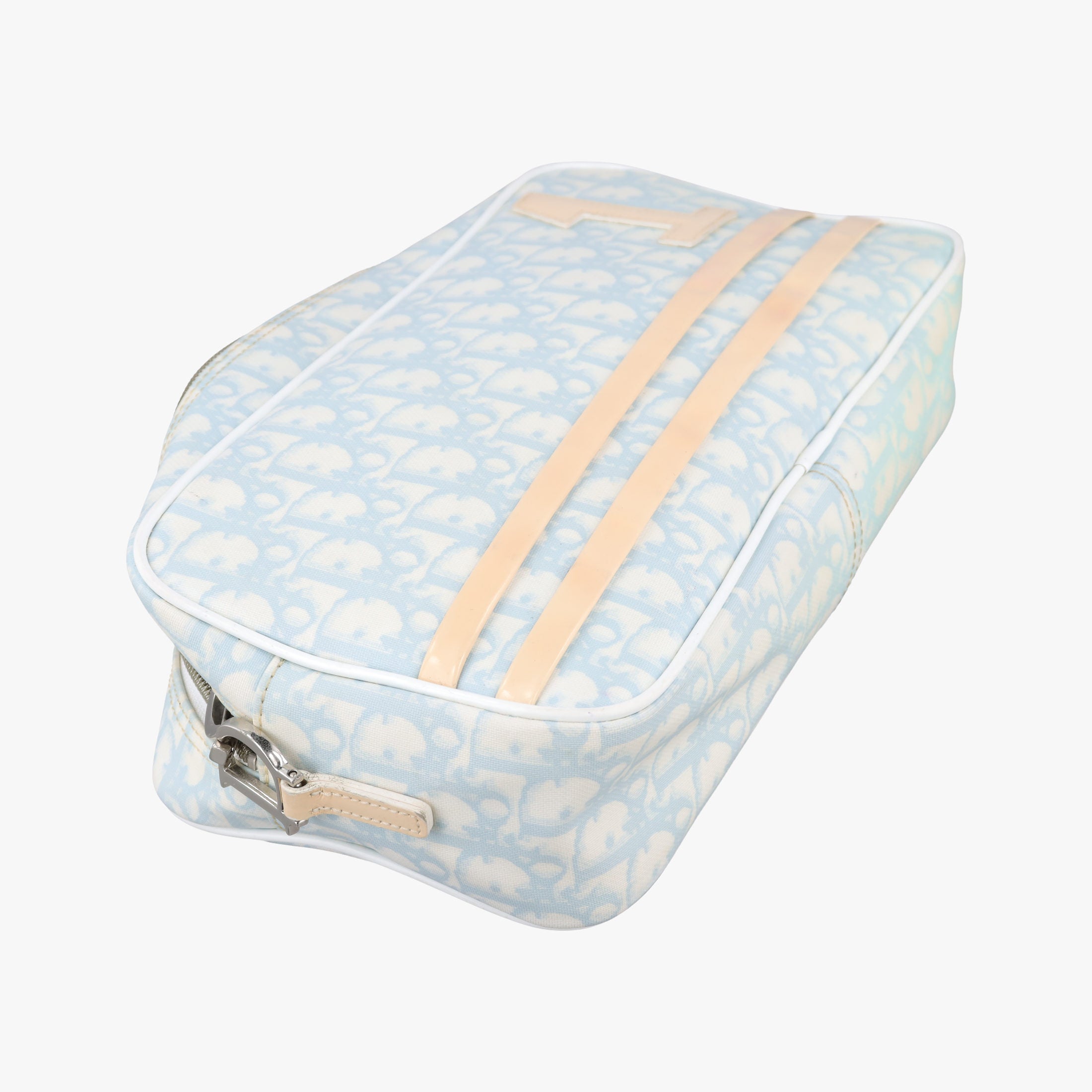 Pre-owned Christian Dior Trotter Blue Coated Canvas Leather  shoulderbag | stylenewstar