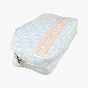 Pre-owned Christian Dior Trotter Blue Coated Canvas Leather  shoulderbag | stylenewstar