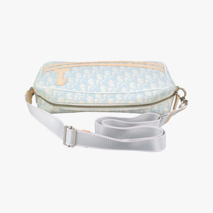 Pre-owned Christian Dior Trotter Blue Coated Canvas Leather  shoulderbag | stylenewstar