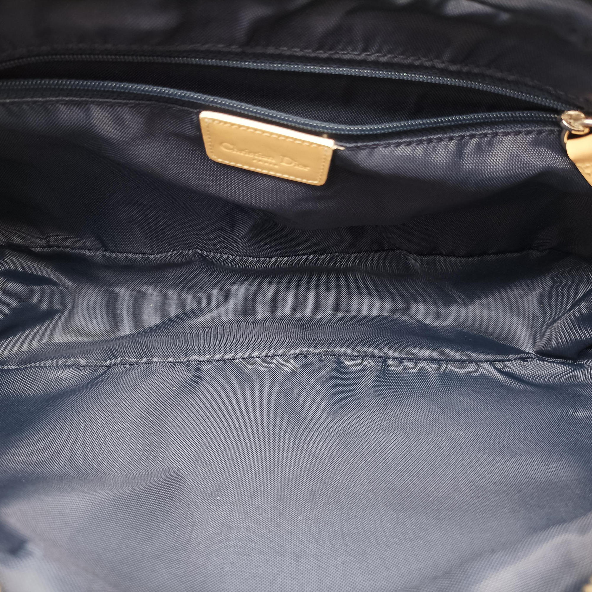 Pre-owned Christian Dior Trotter Blue Coated Canvas Leather  shoulderbag | stylenewstar