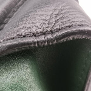 Pre-owned Celine Luggage Mini Shopper Green×black Leather  handbag | stylenewstar