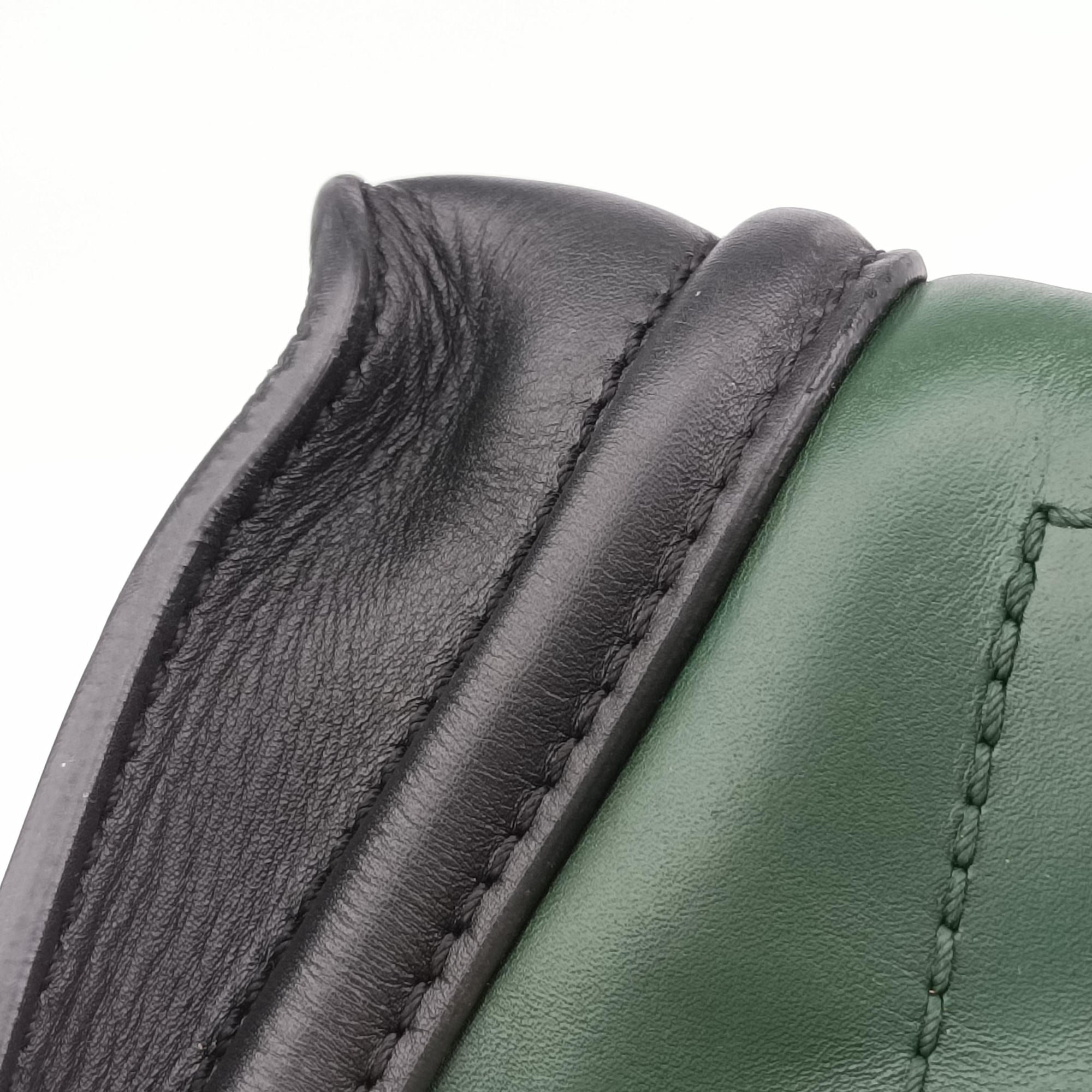 Pre-owned Celine Luggage Mini Shopper Green×black Leather  handbag | stylenewstar