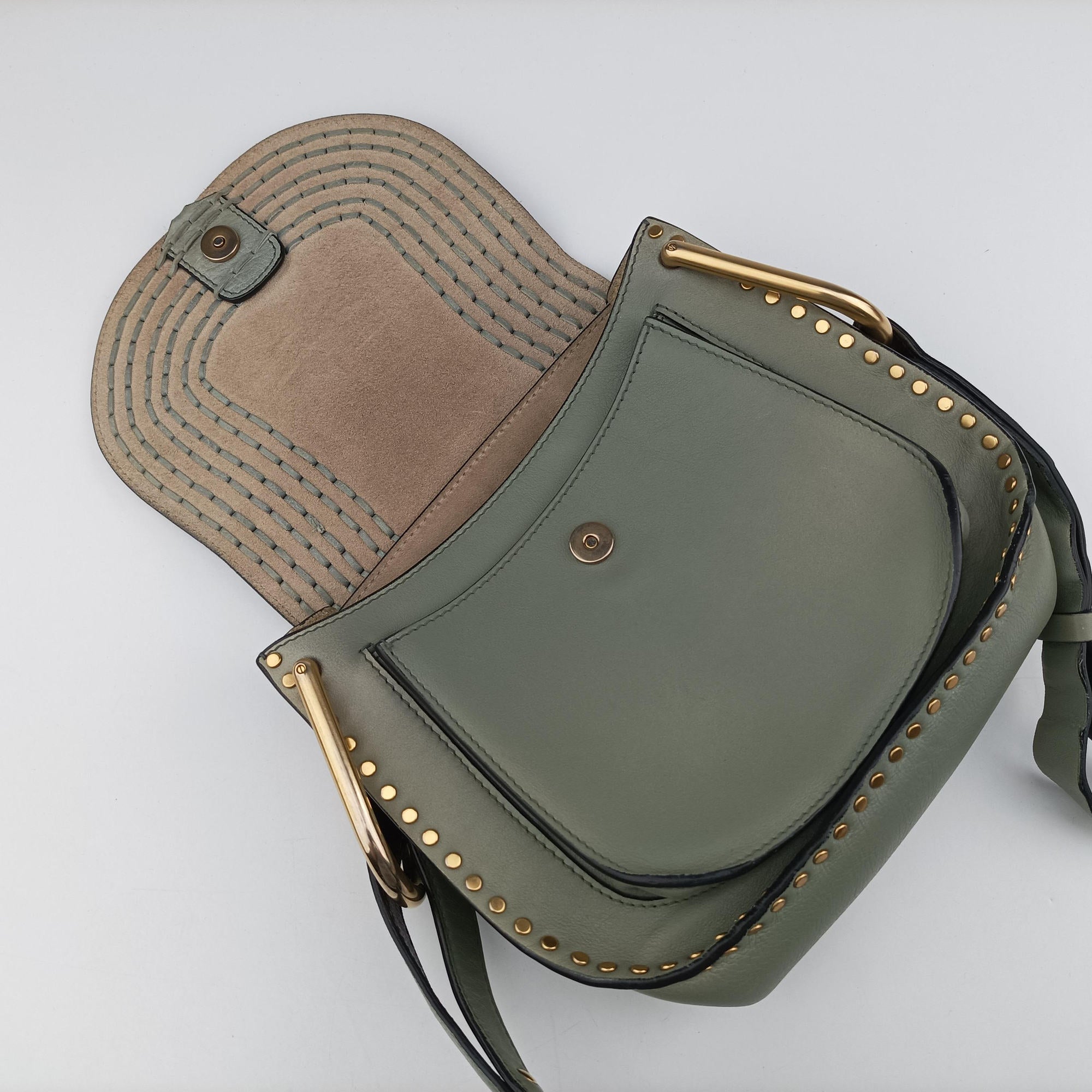 Secondhand Chloe Hudson Blue × Green leather  shoulderbag | stylenewstar