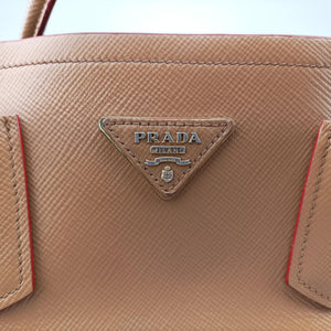 Vintage Prada Double Cuir Camel SAFFIANO Leather BN2755 shoulderbag | stylenewstar