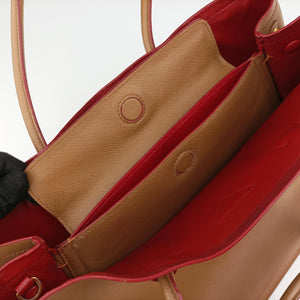 Vintage Prada Double Cuir Camel SAFFIANO Leather BN2755 shoulderbag | stylenewstar