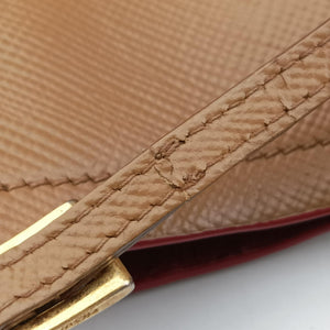 Vintage Prada Double Cuir Camel SAFFIANO Leather BN2755 shoulderbag | stylenewstar
