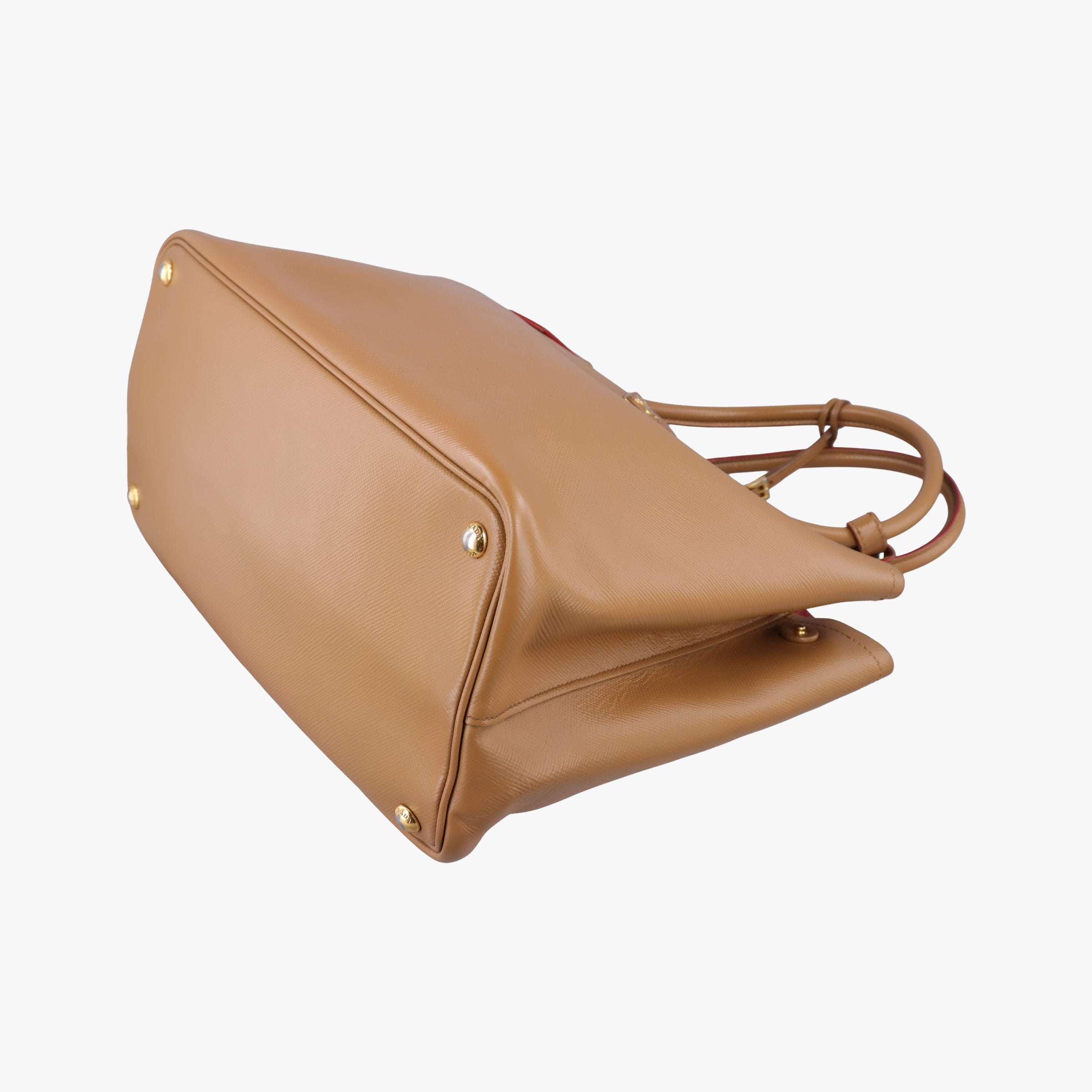 Vintage Prada Double Cuir Camel SAFFIANO Leather BN2755 shoulderbag | stylenewstar