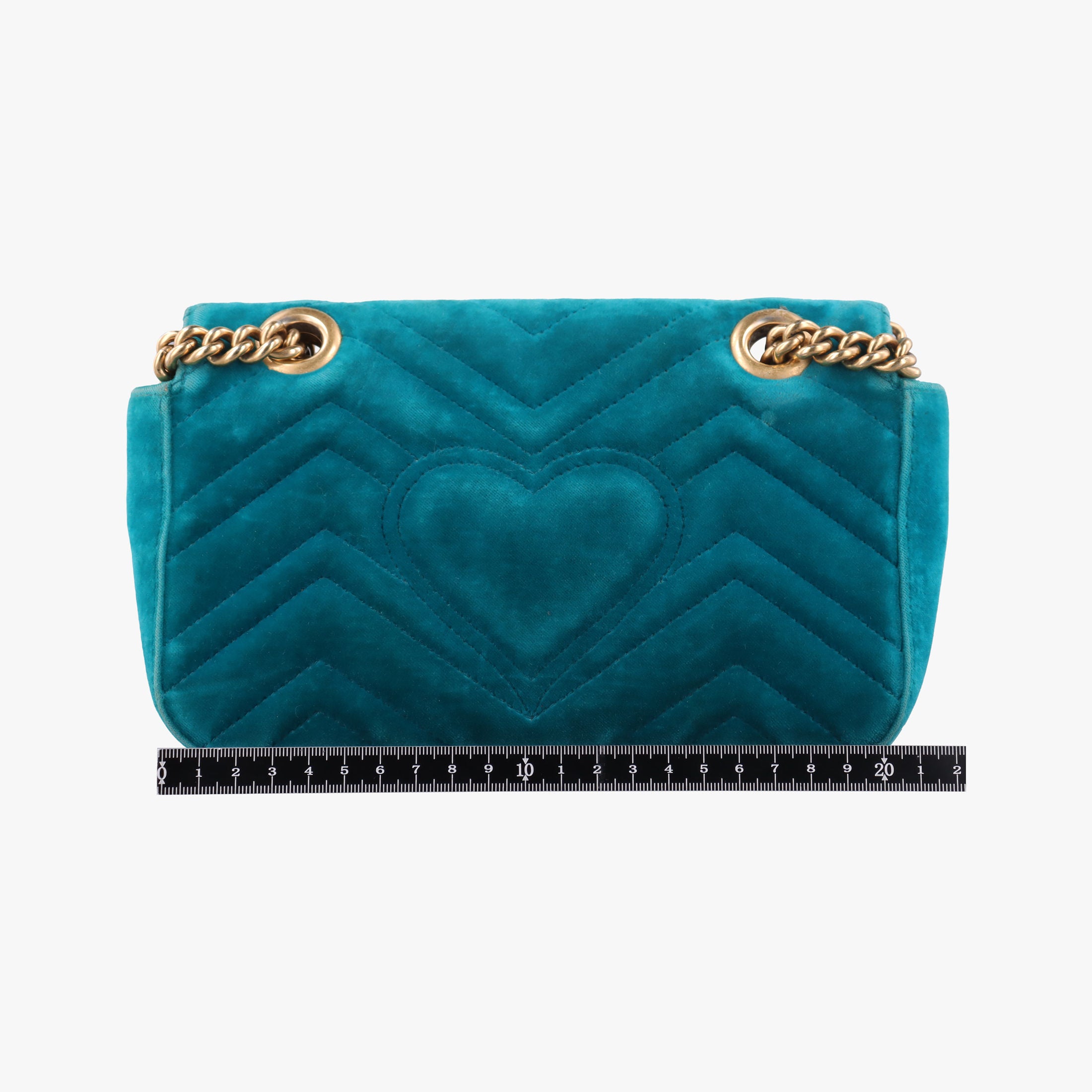 Pre-owned Gucci GG Marmont Blue velour 446744 shoulderbag | stylenewstar