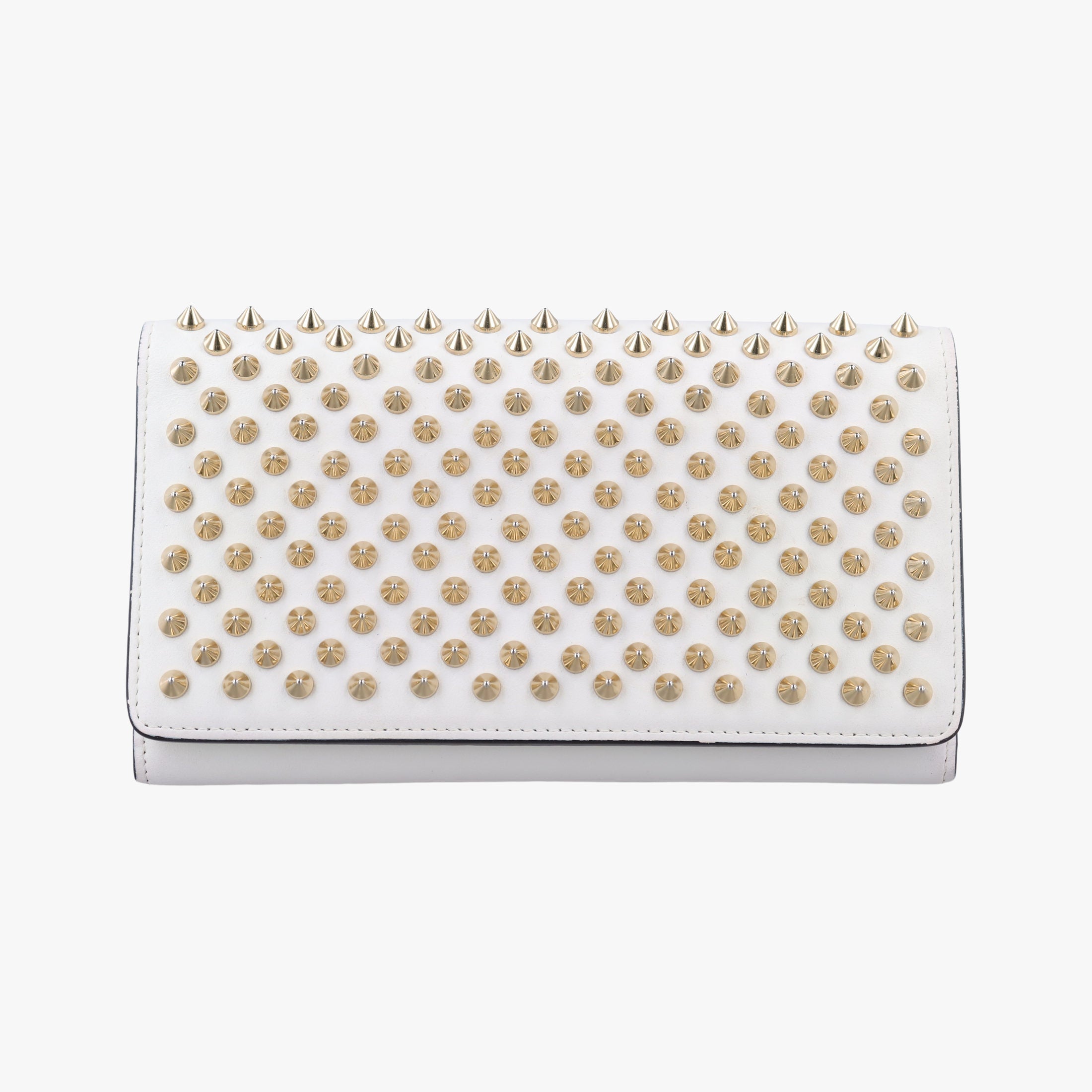 Pre-owned Christian Louboutin Paloma Clutch White Leather  clutchbag | stylenewstar