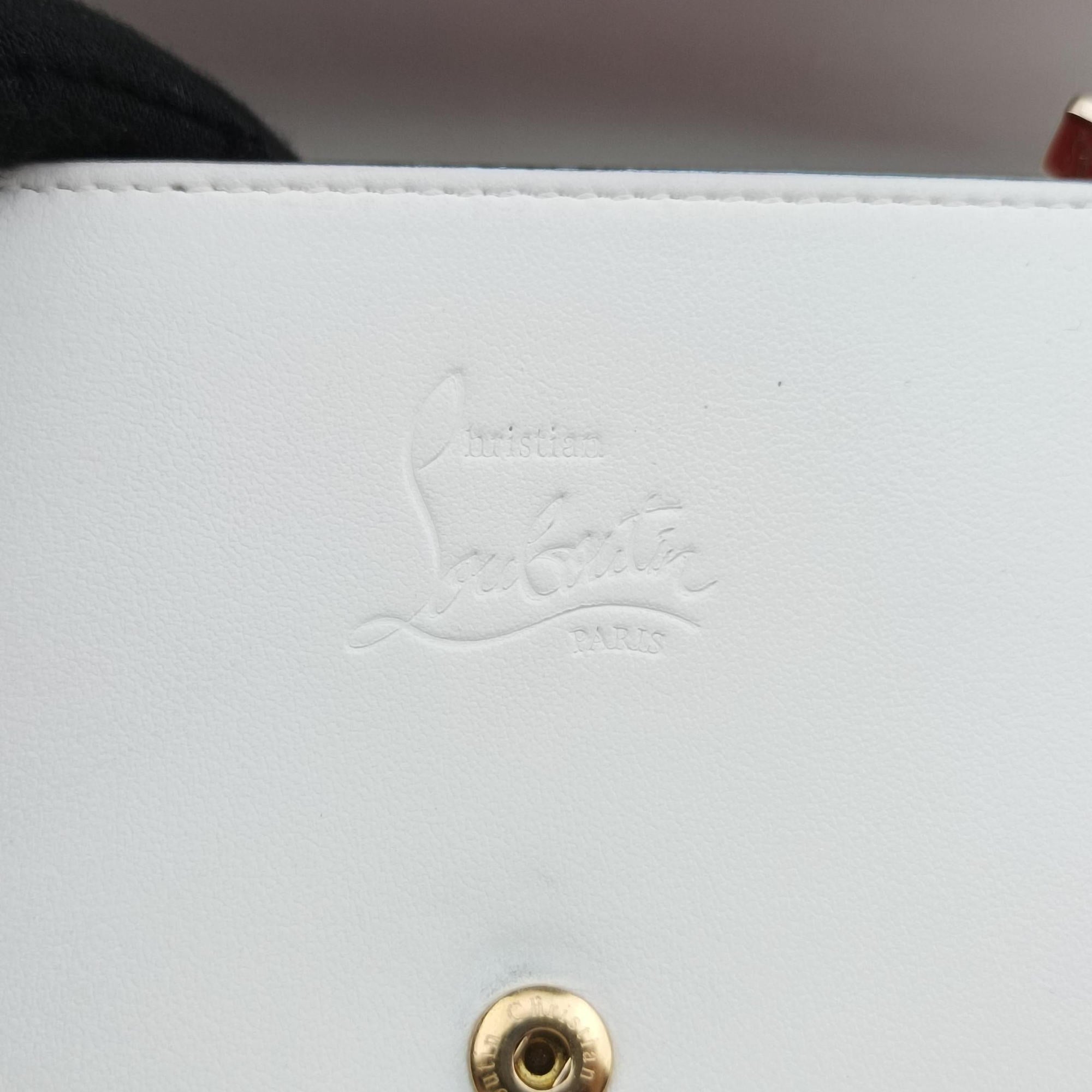 Pre-owned Christian Louboutin Paloma Clutch White Leather  clutchbag | stylenewstar