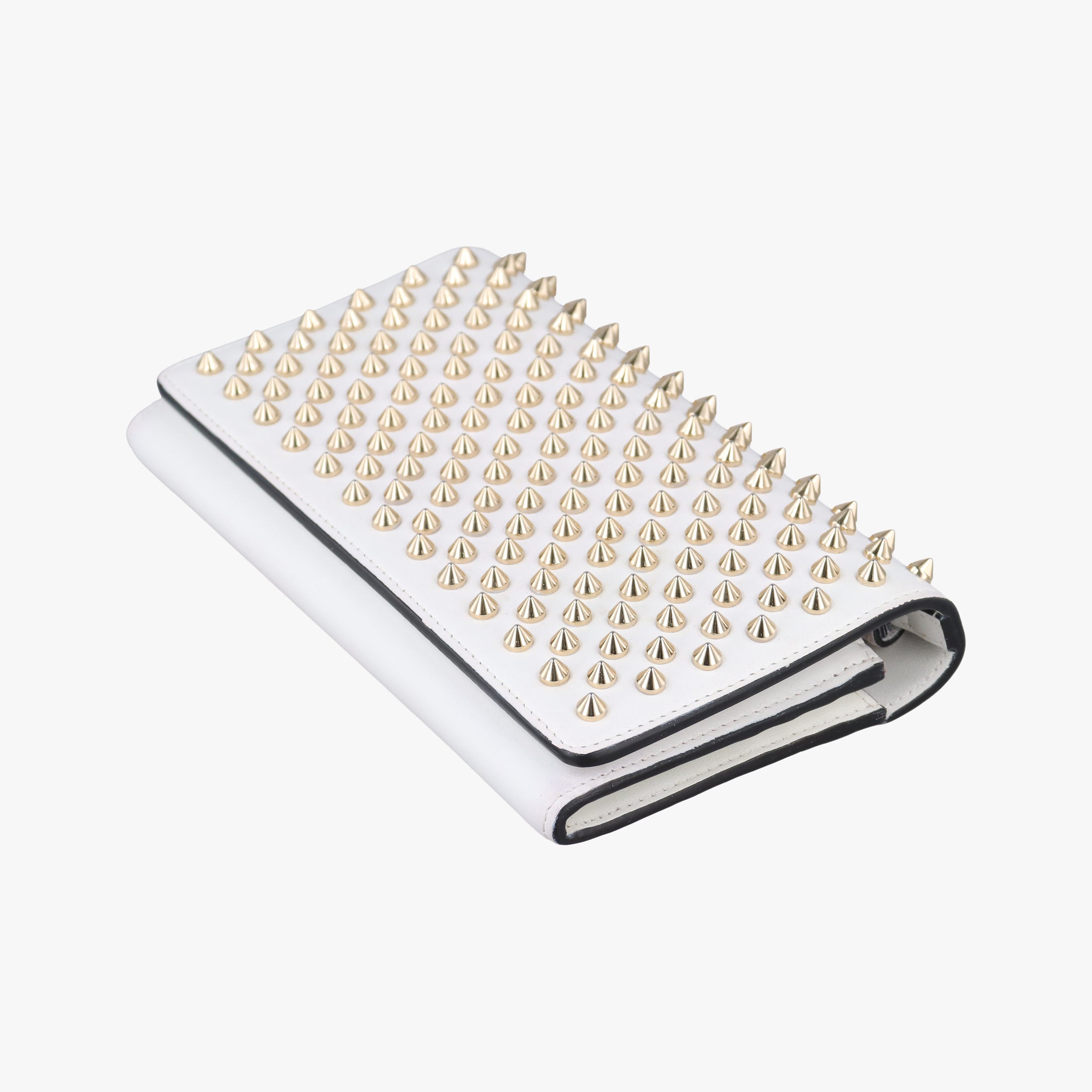 Pre-owned Christian Louboutin Paloma Clutch White Leather  clutchbag | stylenewstar