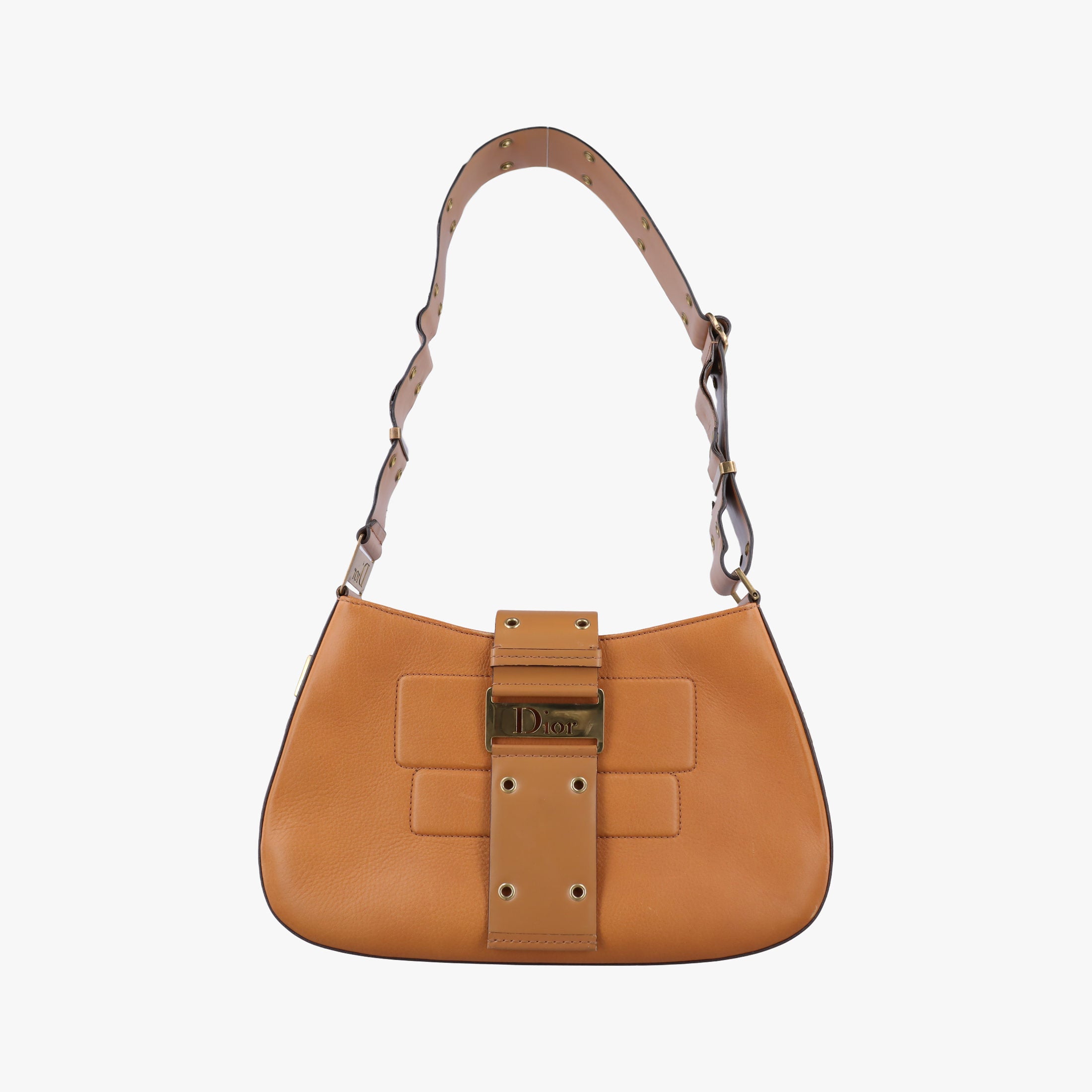 Pre-owned Christian Dior Street Chic Columbus Brown Leather  shoulderbag | stylenewstar