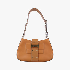 Pre-owned Christian Dior Street Chic Columbus Brown Leather  shoulderbag | stylenewstar
