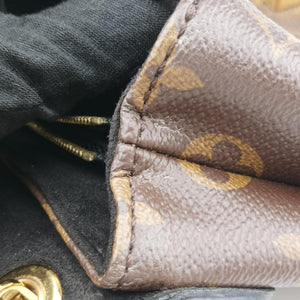Secondhand Louis Vuitton PALLAS Chain Brown×Noir Monogram Canvas×calf leather M41223 shoulderbag | stylenewstar