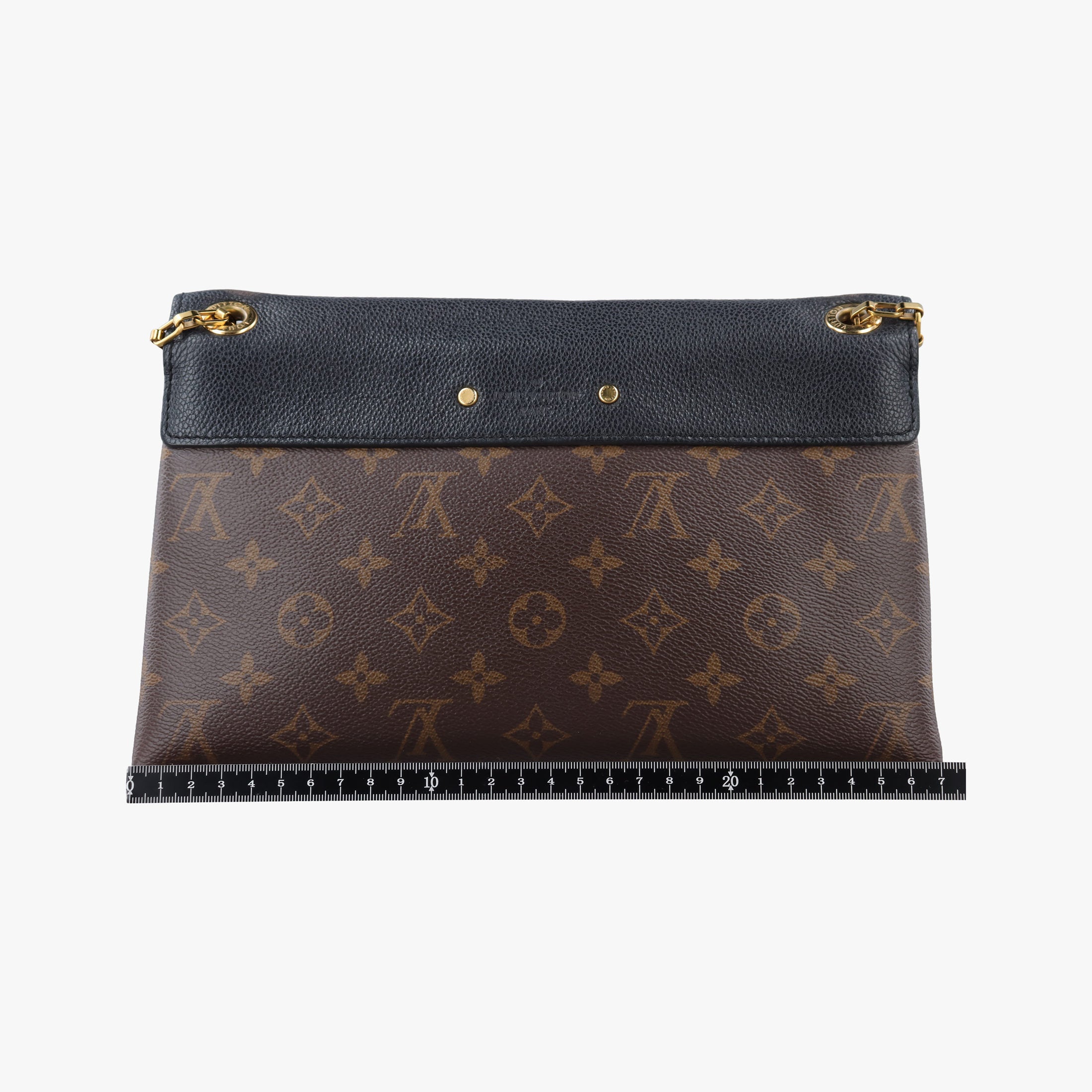 Secondhand Louis Vuitton PALLAS Chain Brown×Noir Monogram Canvas×calf leather M41223 shoulderbag | stylenewstar
