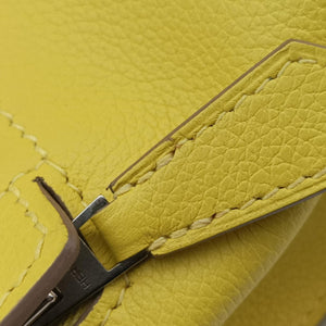 Pre-owned Hermes Sac A Dos GR24 Jaune Ambre Evercolor Calfskin  backpack/rucksack | stylenewstar