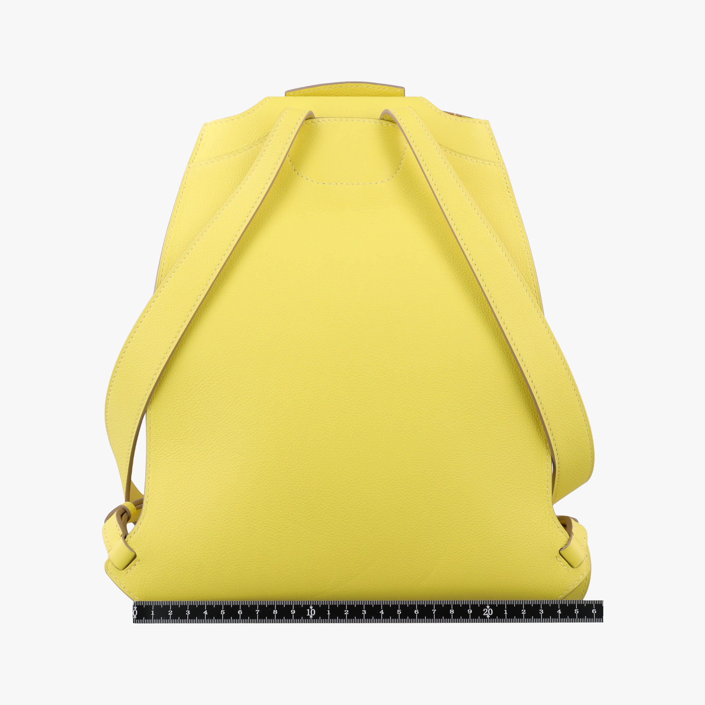 Pre-owned Hermes Sac A Dos GR24 Jaune Ambre Evercolor Calfskin  backpack/rucksack | stylenewstar