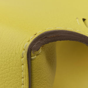 Pre-owned Hermes Sac A Dos GR24 Jaune Ambre Evercolor Calfskin  backpack/rucksack | stylenewstar