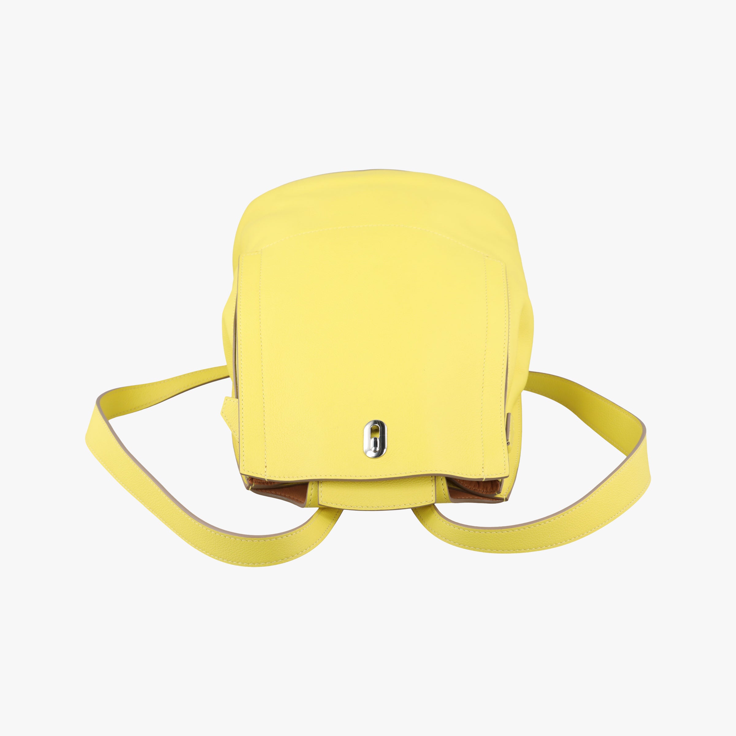 Pre-owned Hermes Sac A Dos GR24 Jaune Ambre Evercolor Calfskin  backpack/rucksack | stylenewstar