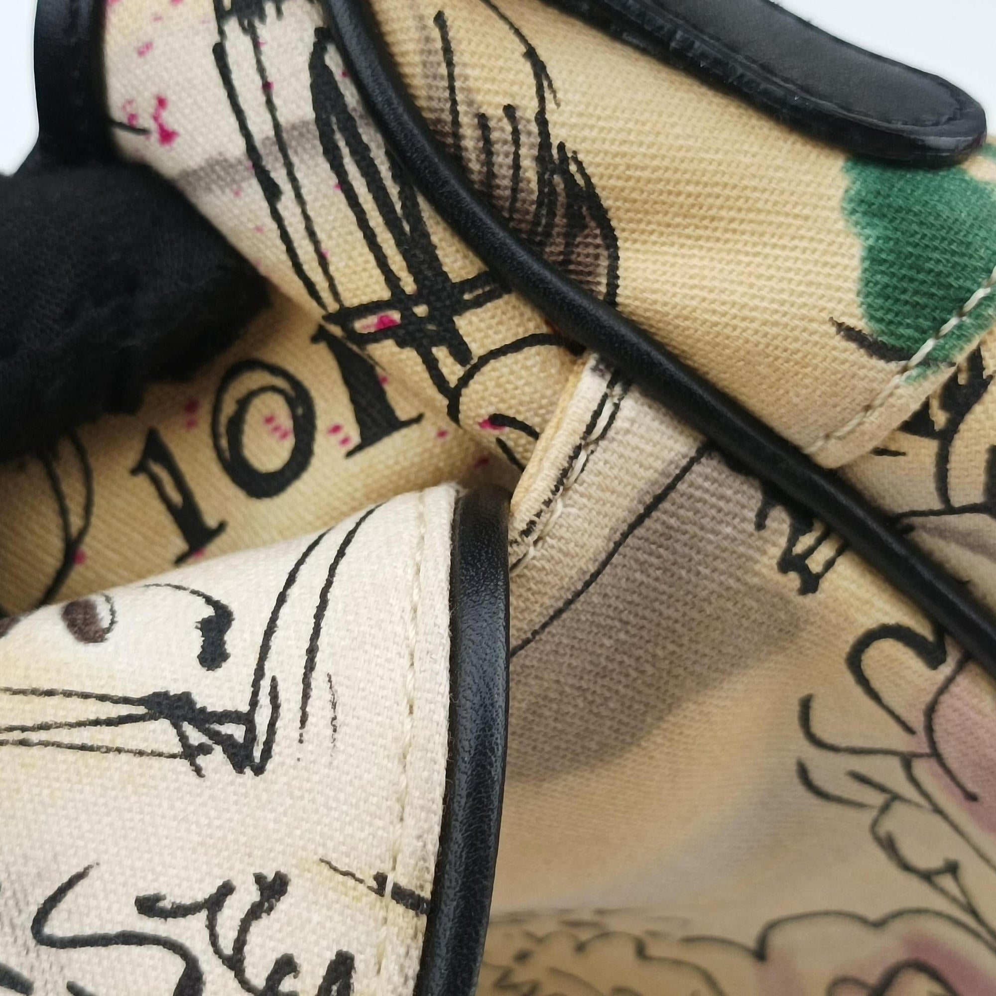 Pre-owned Christian Dior Paris '50s Motif Print Saddle Bag Beige × Multicolor Canvas × Leather  shoulderbag | stylenewstar