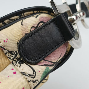 Pre-owned Christian Dior Paris '50s Motif Print Saddle Bag Beige × Multicolor Canvas × Leather  shoulderbag | stylenewstar