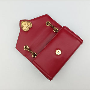 Pre-owned Dolce & Gabbana DEVOTION Red Leather  shoulderbag | stylenewstar