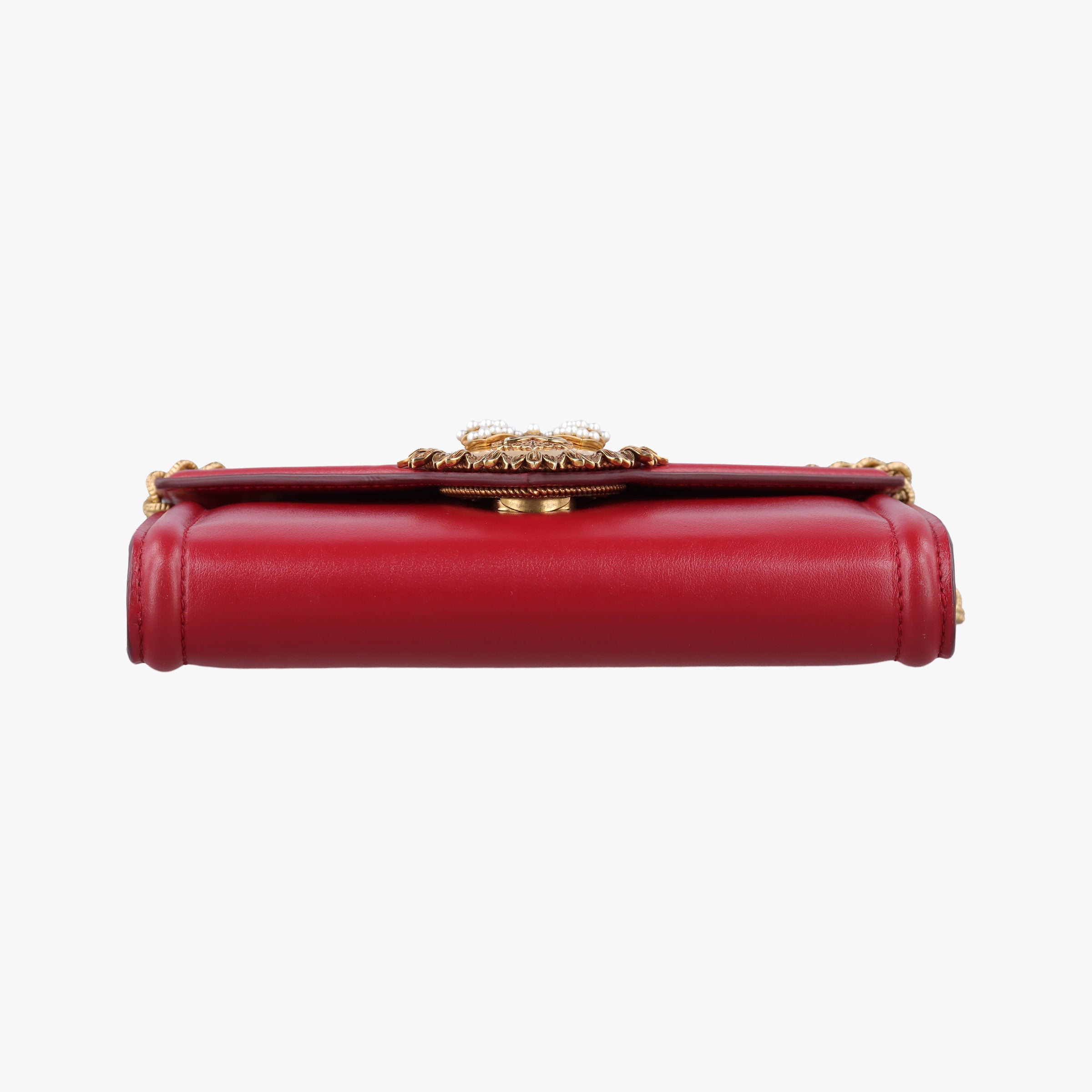 Pre-owned Dolce & Gabbana DEVOTION Red Leather  shoulderbag | stylenewstar