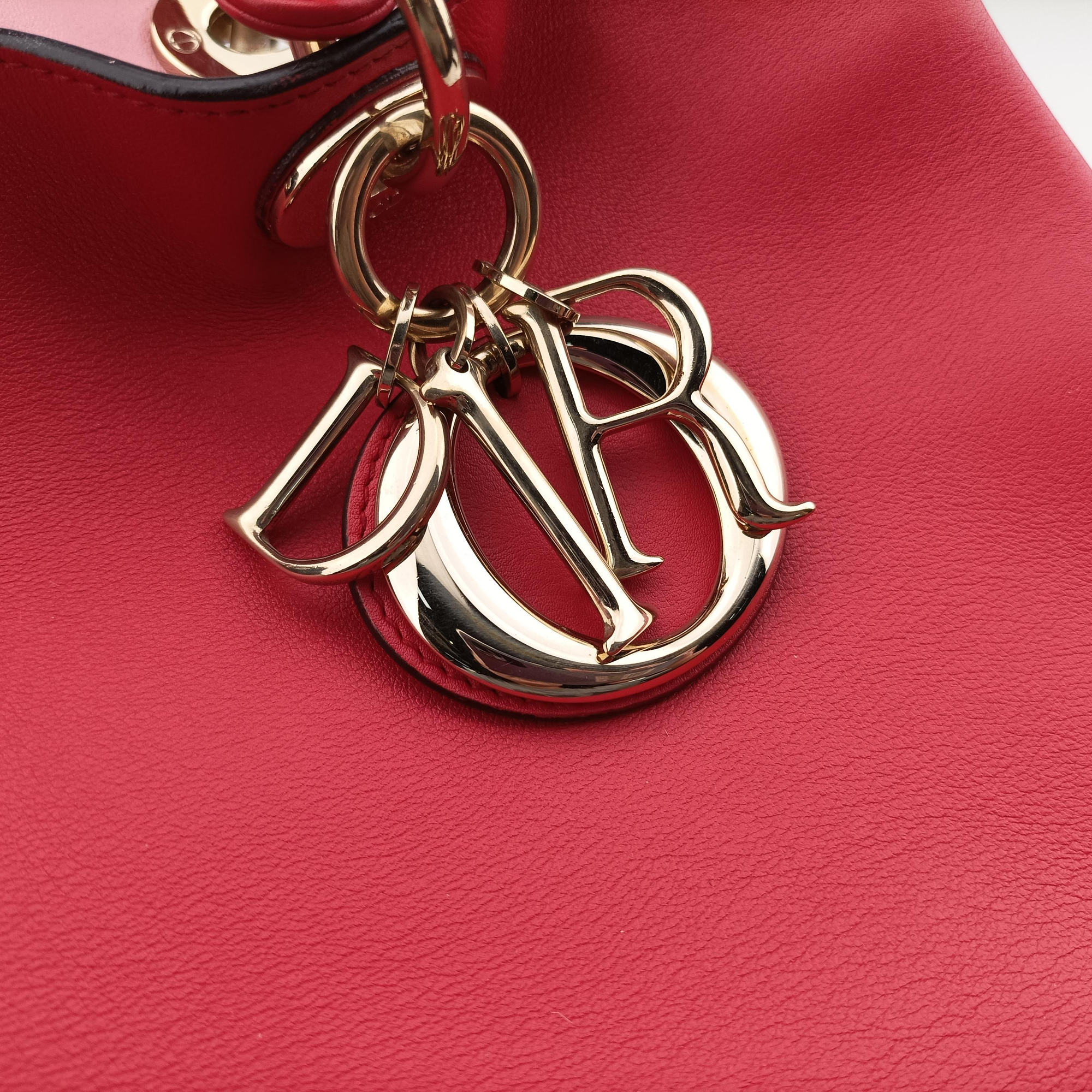 Pre-owned Christian Dior Diorissimo Red Leather  shoulderbag | stylenewstar