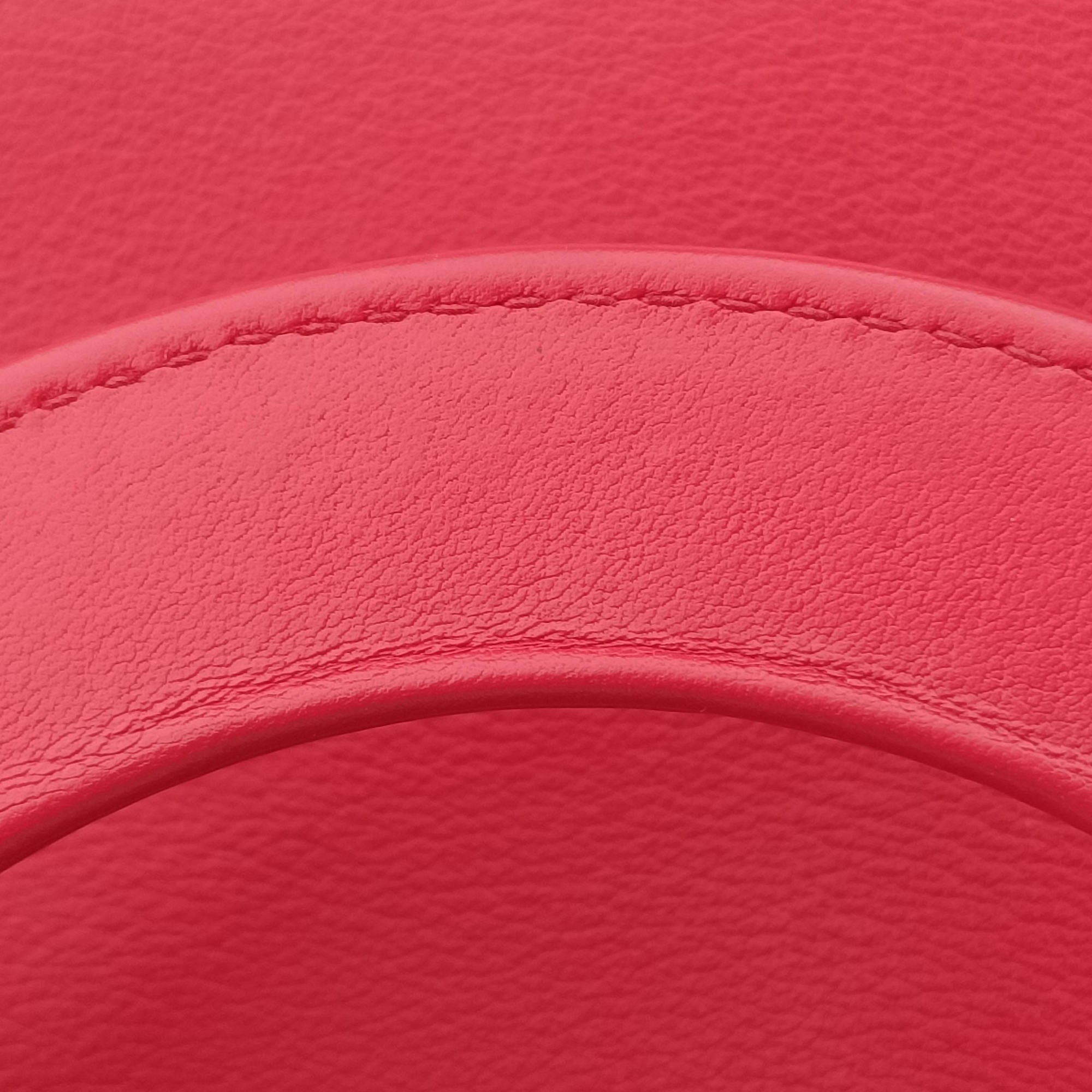 Pre-owned Christian Dior Diorissimo Red Leather  shoulderbag | stylenewstar