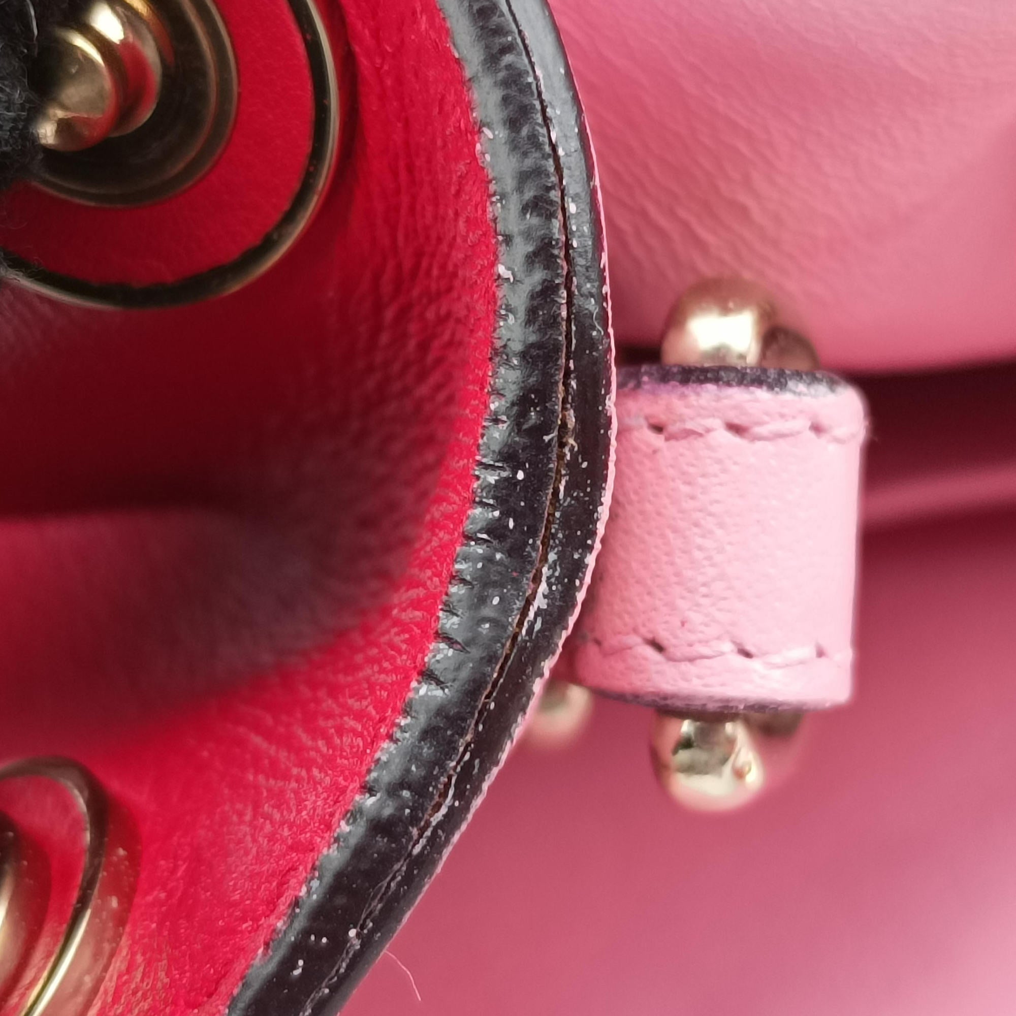 Pre-owned Christian Dior Diorissimo Red Leather  shoulderbag | stylenewstar