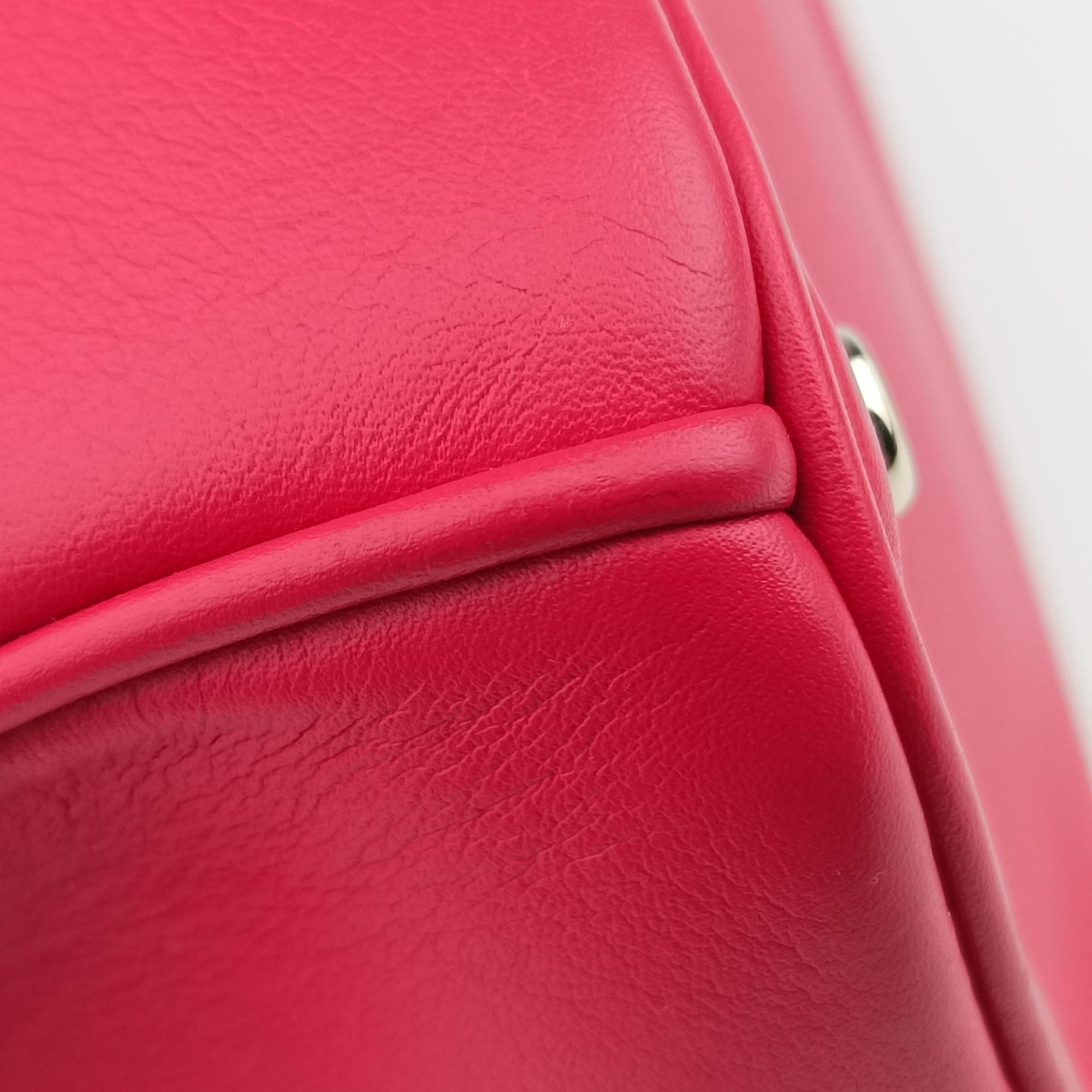 Pre-owned Christian Dior Diorissimo Red Leather  shoulderbag | stylenewstar
