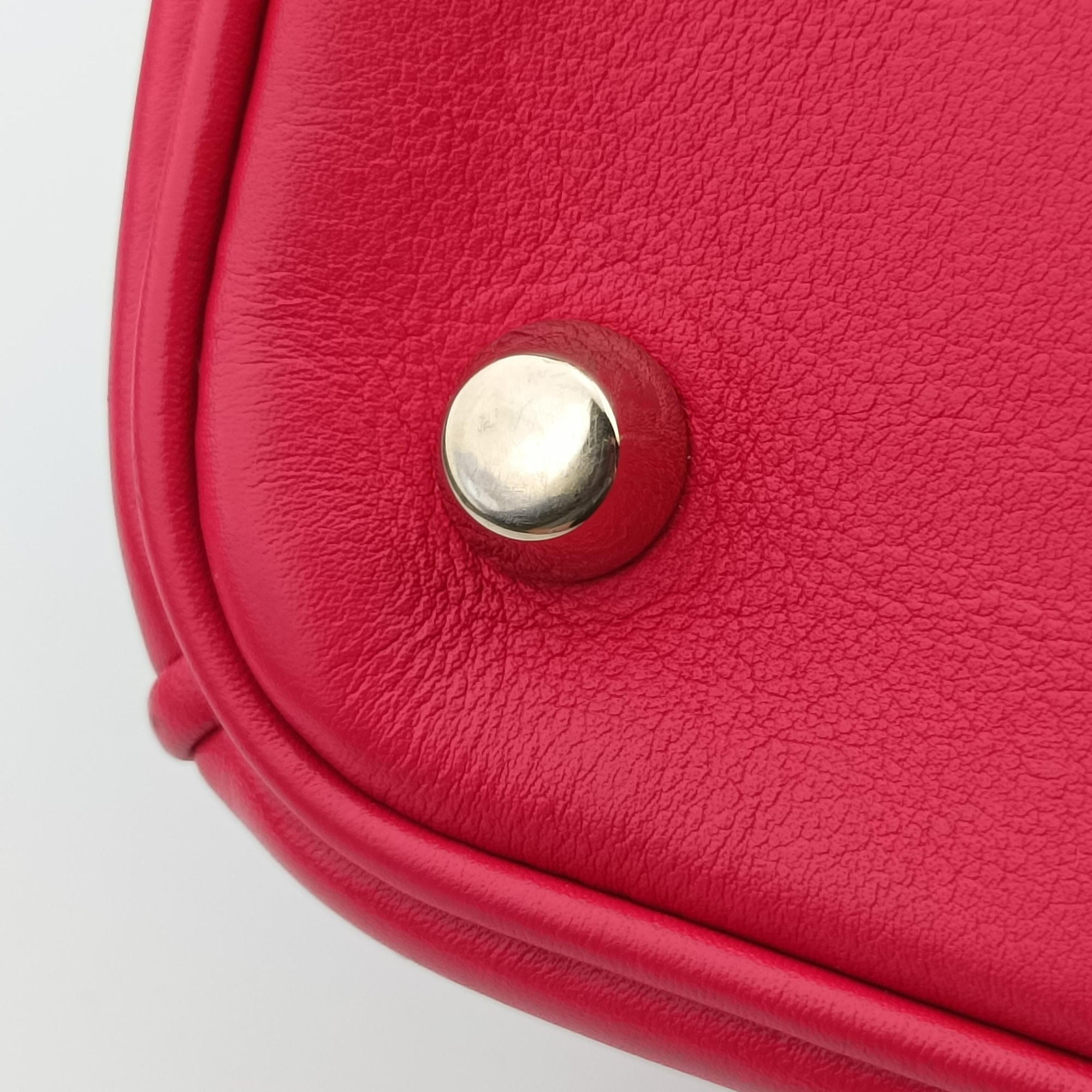Pre-owned Christian Dior Diorissimo Red Leather  shoulderbag | stylenewstar