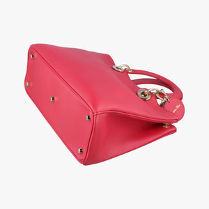 Pre-owned Christian Dior Diorissimo Red Leather  shoulderbag | stylenewstar
