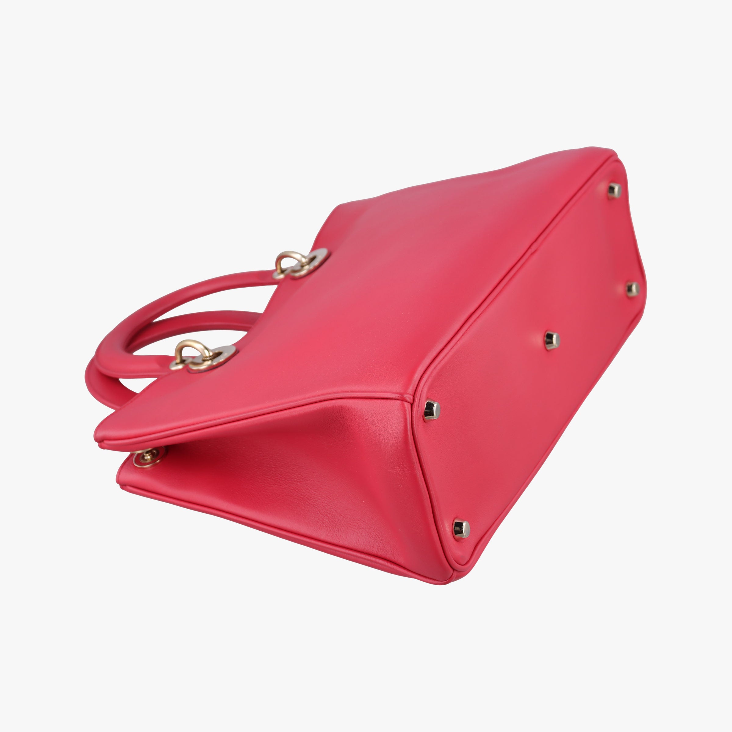 Pre-owned Christian Dior Diorissimo Red Leather  shoulderbag | stylenewstar