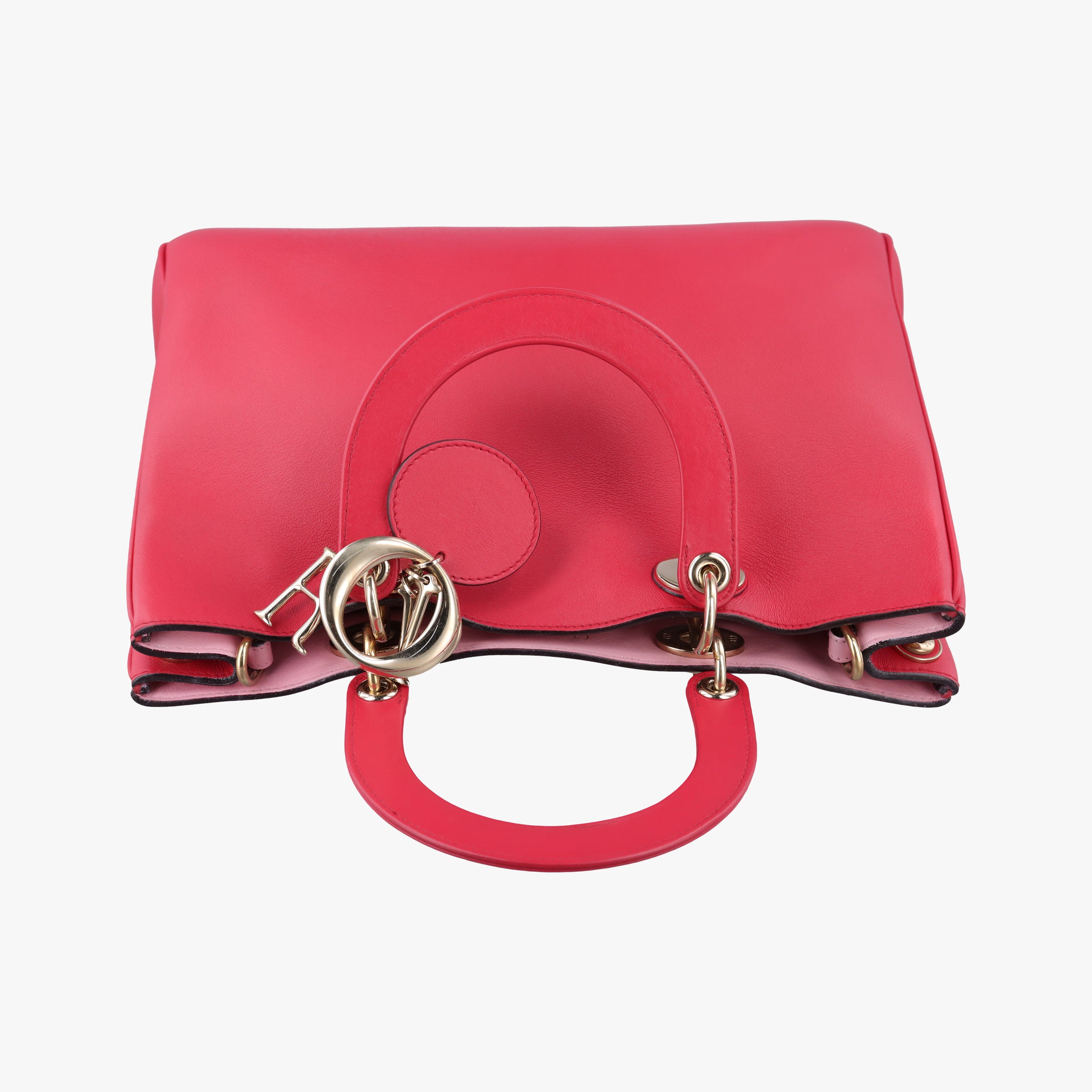 Pre-owned Christian Dior Diorissimo Red Leather  shoulderbag | stylenewstar