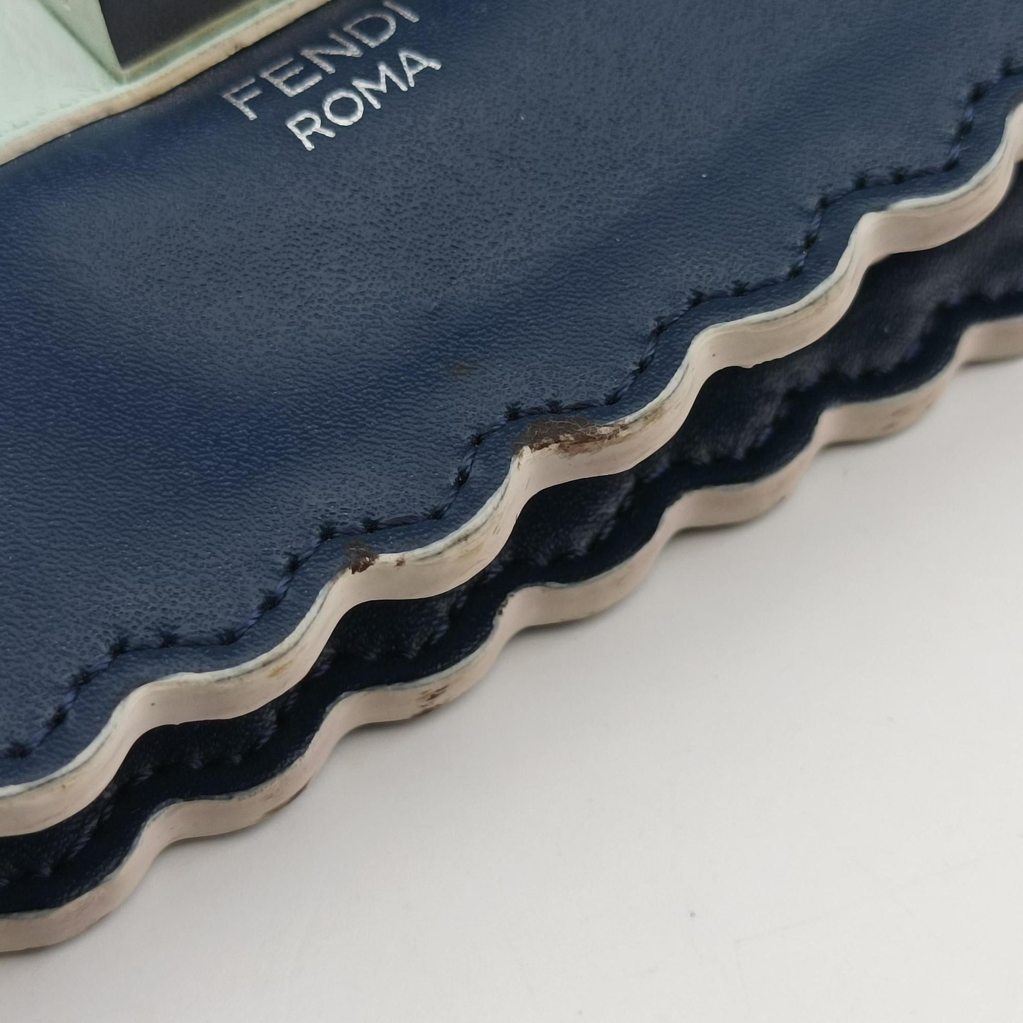 Secondhand Fendi KAN I Blue×Multicolour Leather 8BT283 shoulderbag | stylenewstar