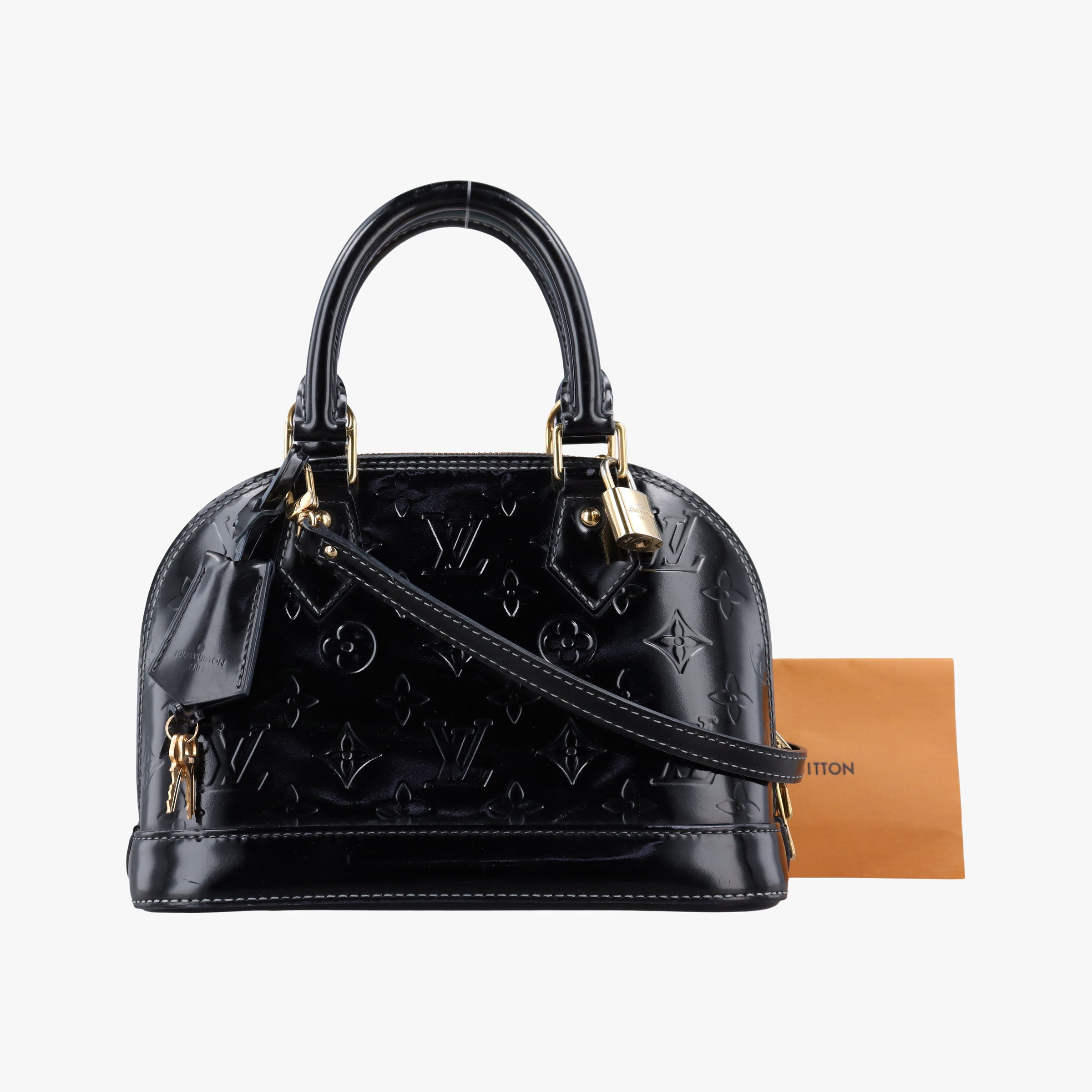 Pre-owned Louis Vuitton Alma BB Bleu Nuit Monogram  Vernis  shoulderbag | stylenewstar
