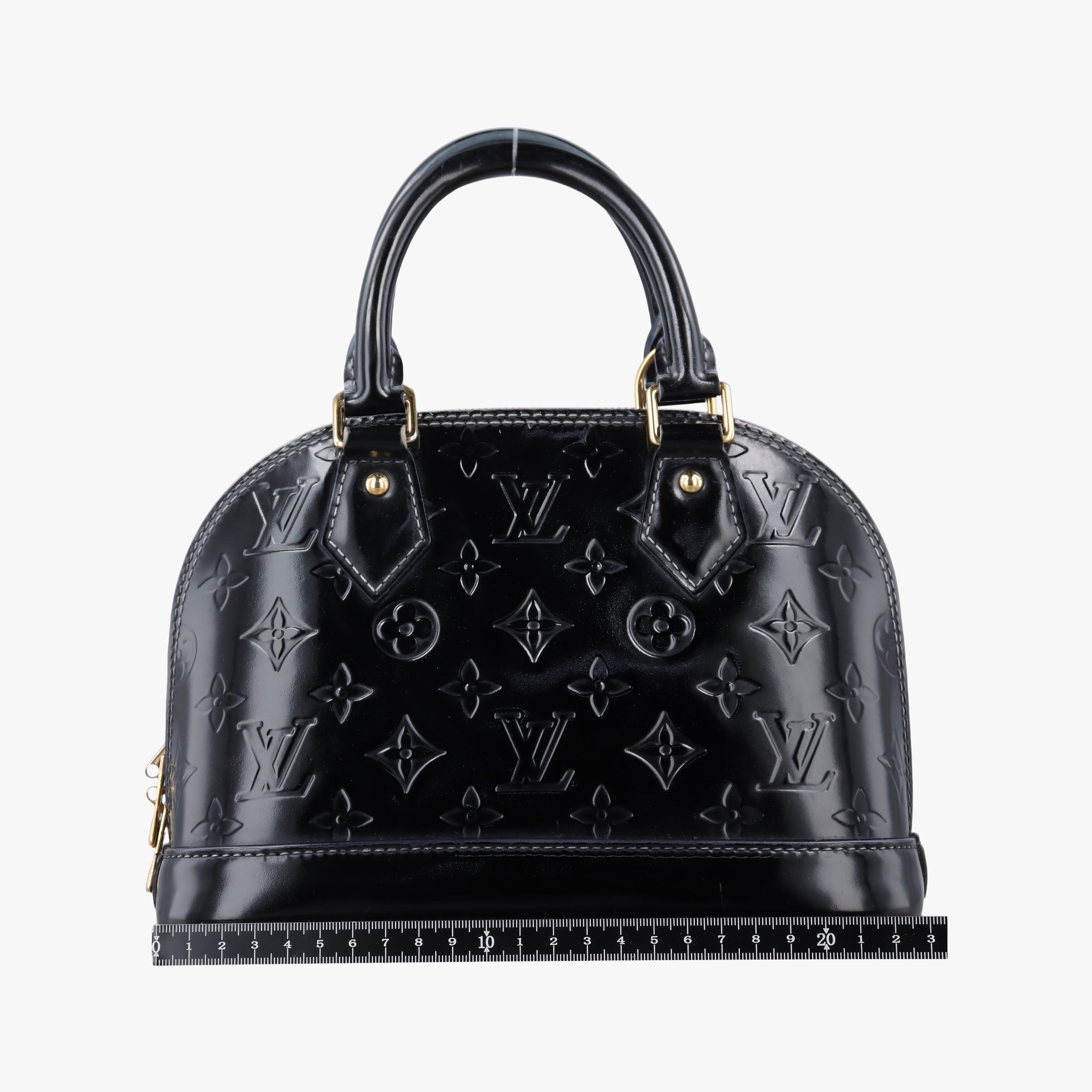 Pre-owned Louis Vuitton Alma BB Bleu Nuit Monogram  Vernis  shoulderbag | stylenewstar