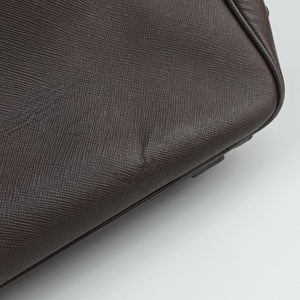 Secondhand Prada business bag briefcase Brown SAFFIANO Leather 2VE363 handbag | stylenewstar