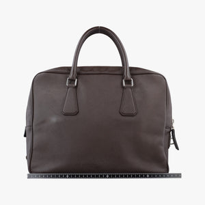 Secondhand Prada business bag briefcase Brown SAFFIANO Leather 2VE363 handbag | stylenewstar