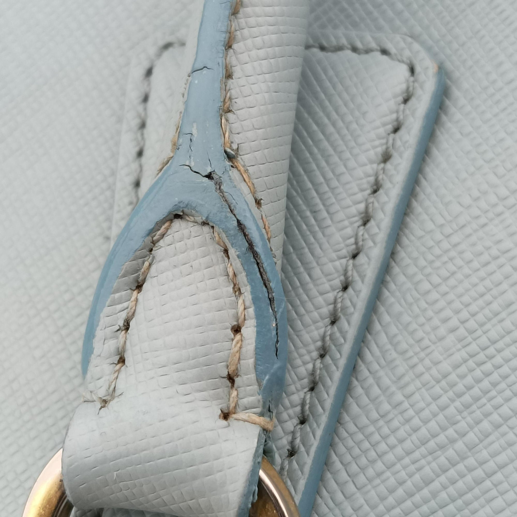 Pre-owned Prada Galleria Blue SAFFIANO Leather BN2274 handbag | stylenewstar