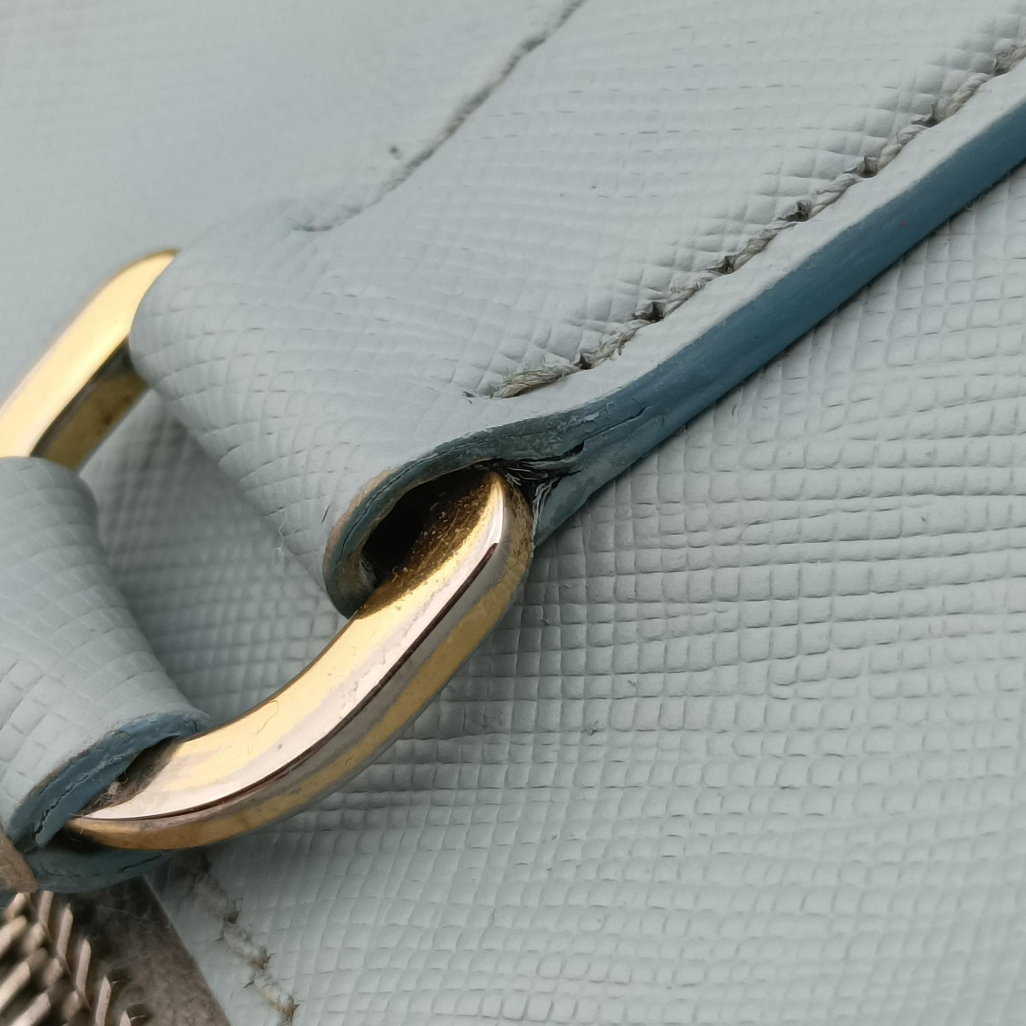 Pre-owned Prada Galleria Blue SAFFIANO Leather BN2274 handbag | stylenewstar