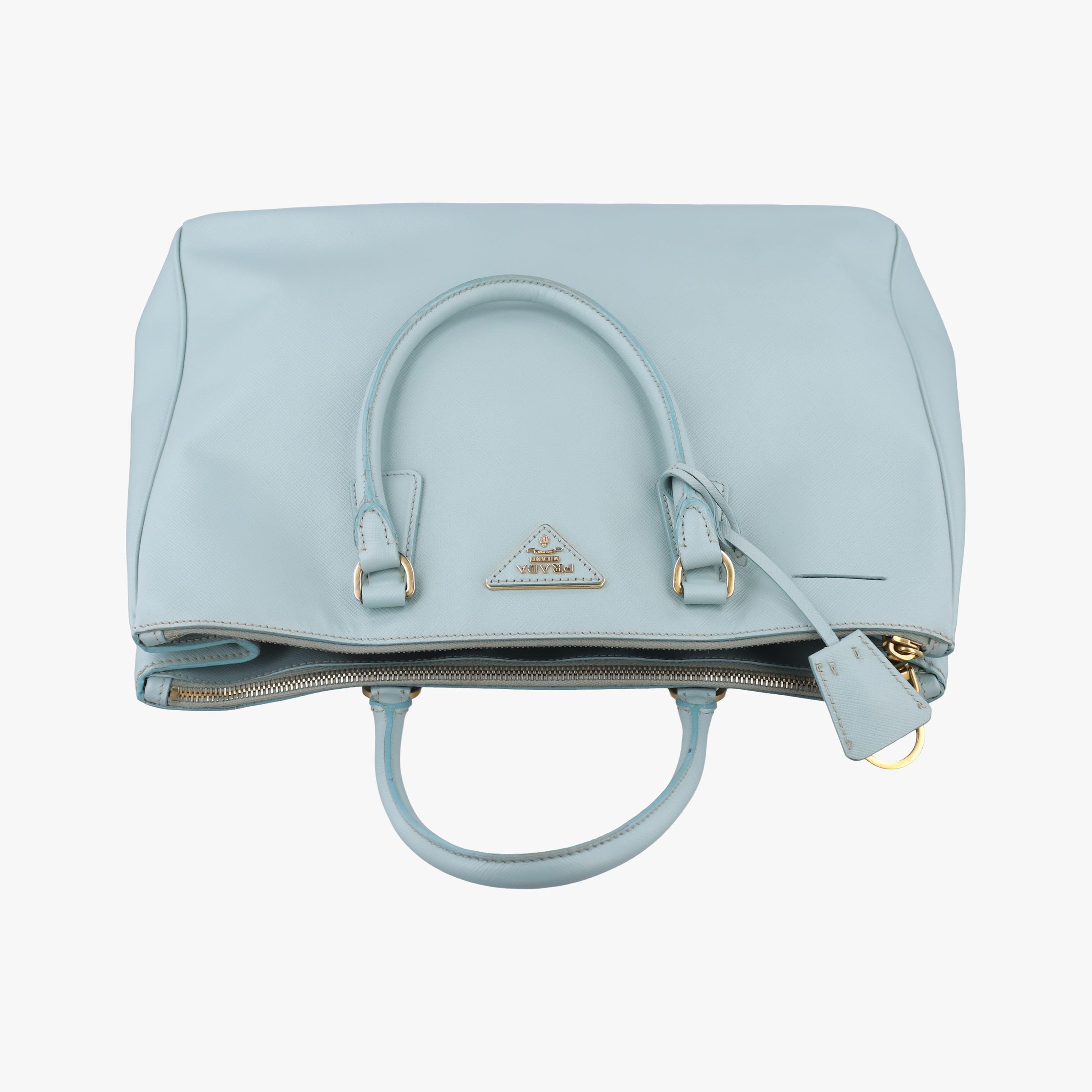 Pre-owned Prada Galleria Blue SAFFIANO Leather BN2274 handbag | stylenewstar