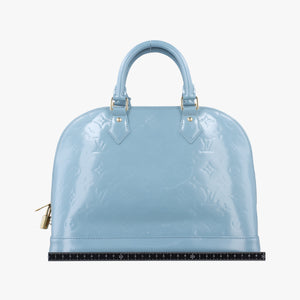 Pre-owned Louis Vuitton Alma PM Light Blue Vernis  handbag | stylenewstar