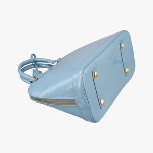 Pre-owned Louis Vuitton Alma PM Light Blue Vernis  handbag | stylenewstar