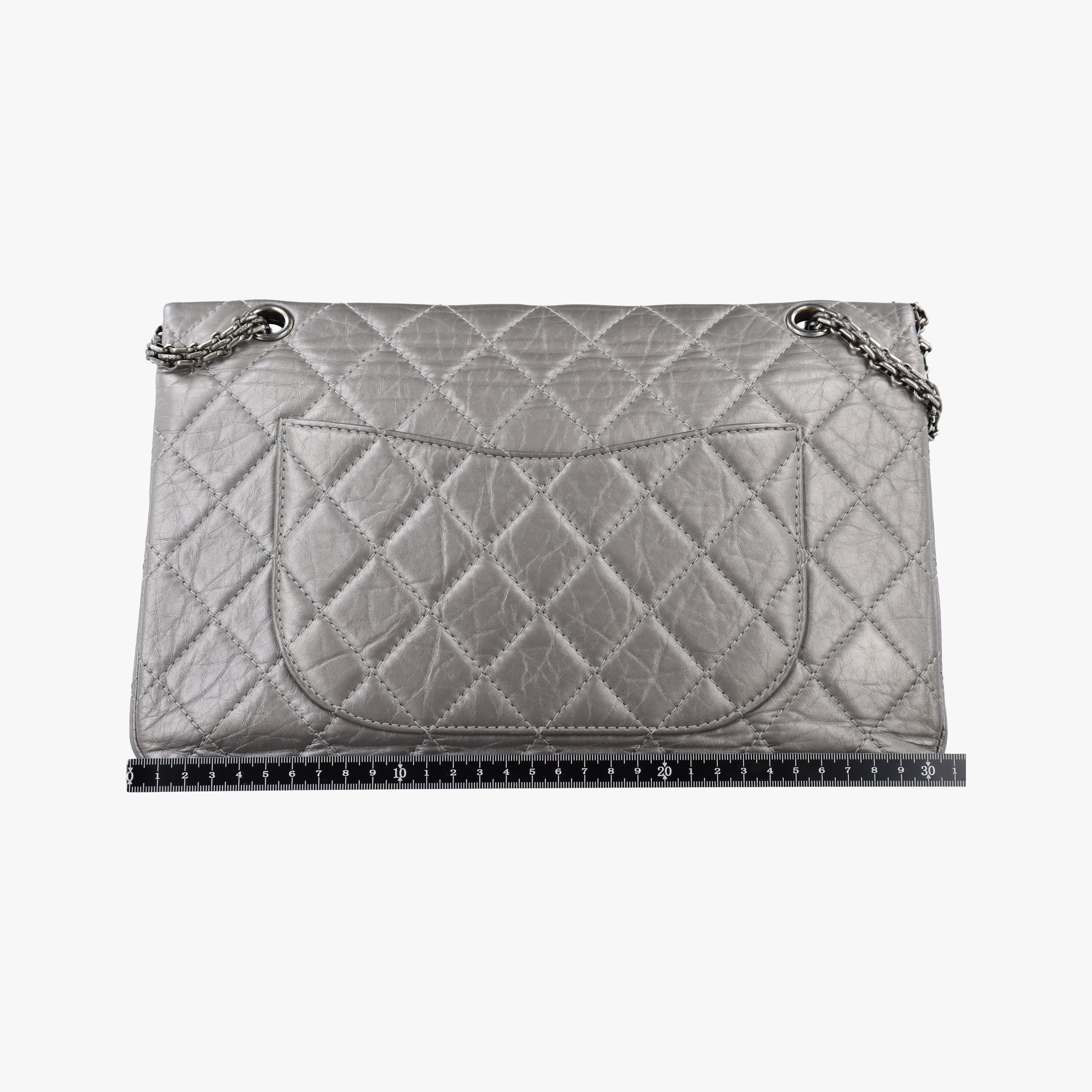 Pre-owned Chanel 2.55 double flap Matelasse Silver Leather A37590 shoulderbag | stylenewstar