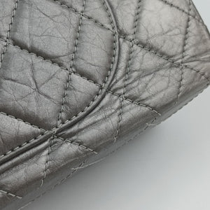 Pre-owned Chanel 2.55 double flap Matelasse Silver Leather A37590 shoulderbag | stylenewstar