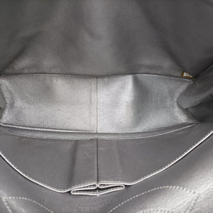 Pre-owned Chanel 2.55 double flap Matelasse Silver Leather A37590 shoulderbag | stylenewstar