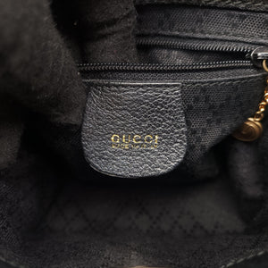 Pre-owned Gucci bamboo Black Suede× Leather 007.17 shoulderbag | stylenewstar